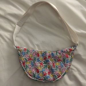 NWOT- Unisex Keith Haring Round Mini Shoulder Bag - White